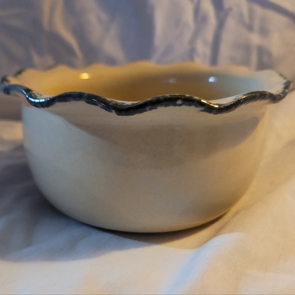 Home & Garden Party Ltd Stoneware Chip Tray and Dip Bowl 1999  Made in USA 2 pc - Picture 4 of 6